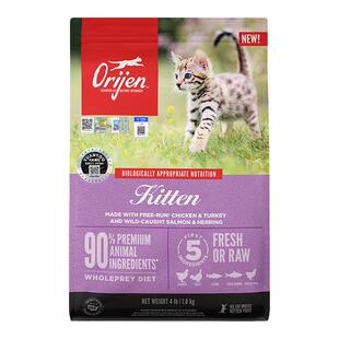 5.4kg Orijen原始猎食渴望爱猫幼猫猫粮鸡肉进口猫粮1.8 百补