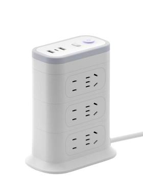 【官方正品】立式插座多功能面板多孔USB快充20W插排插拖线板夜灯