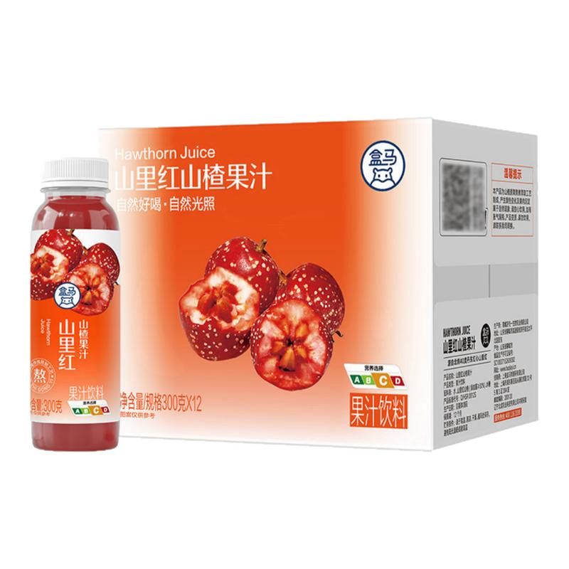盒马 山里红山楂果汁 300g*12瓶