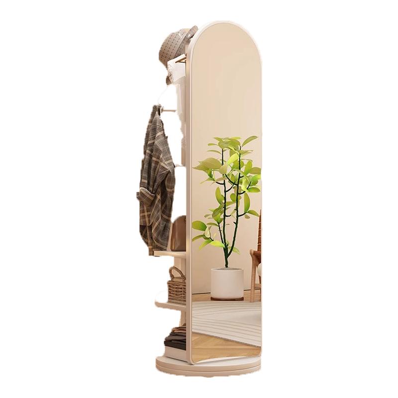 全身镜落地镜家用可移动带衣帽架一体挂衣架镜子立式可旋转穿衣镜
