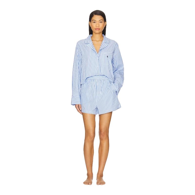 Polo Ralph Lauren Intimates 蓝色条纹套装舒适家居服REVOLVE