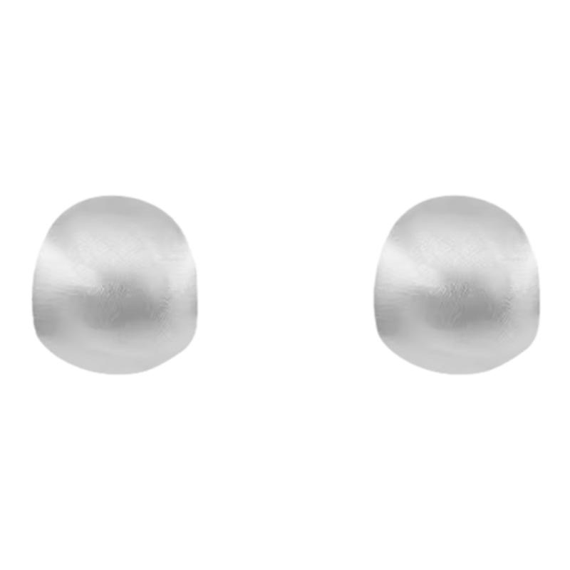 银色拉丝圆球耳钉小众独特