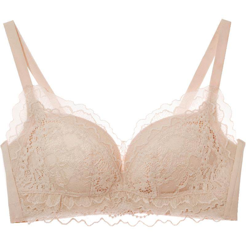 歌瑞尔蕾丝内衣女防下垂收副乳聚拢小胸显大调整型无钢圈文胸罩