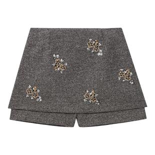 亮片点缀花卉刺绣高腰短裤 Maje2025秋冬新款 时尚 法式 女装