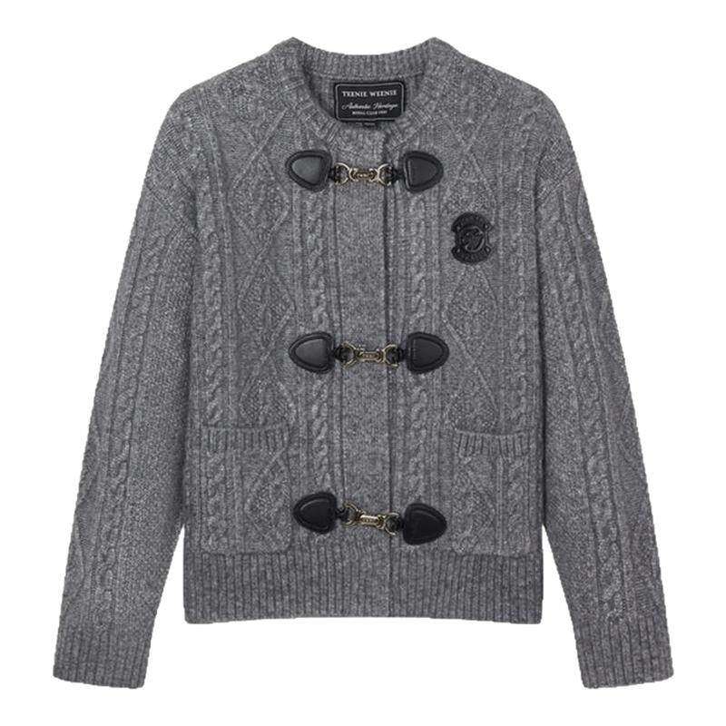 TeenieWeenie小熊奥莱冬装设计感绞花针织开衫毛衣外套时髦,女装/女士精品,毛针织衫,淘宝优惠券,粉丝福利购,淘宝优惠卷