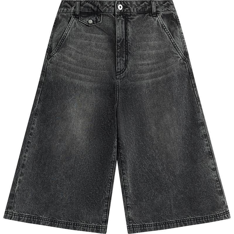 李宁七分休闲裤女士夏季牛仔短裤女装裤子休闲运动短裤梭织运动裤