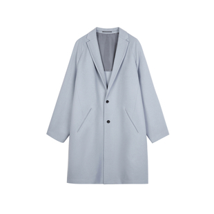 平驳领羊绒大衣 速写男装 领中长款 毛呢外套西装 9N0813140 秋冬新款