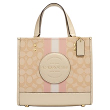 【官方正品】COACH/蔻驰女包新款托特包条纹购物袋大容量手提包