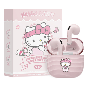 三丽鸥S12蓝牙耳机凯蒂猫&大耳狗情侣款无线降噪男女游戏半入耳式