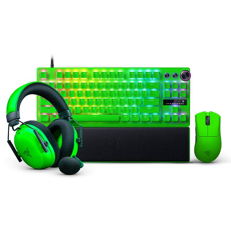 Razer雷蛇毒蝰V3蝰蛇V4猎魂光蛛鼠标键盘耳机电竞绿套装全家桶