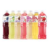 100%果汁多口味可选1.25L 新鲜速发 4大瓶清爽解腻无添加饮品