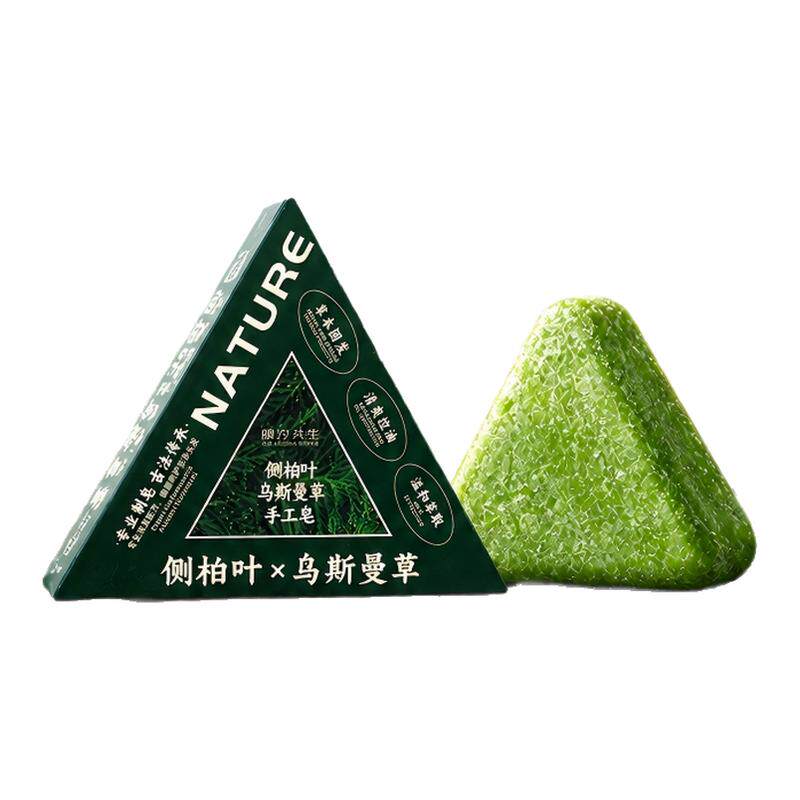 侧柏叶新疆乌斯曼草洗发皂何首乌控油蓬松去屑止痒手工洗头皂男女