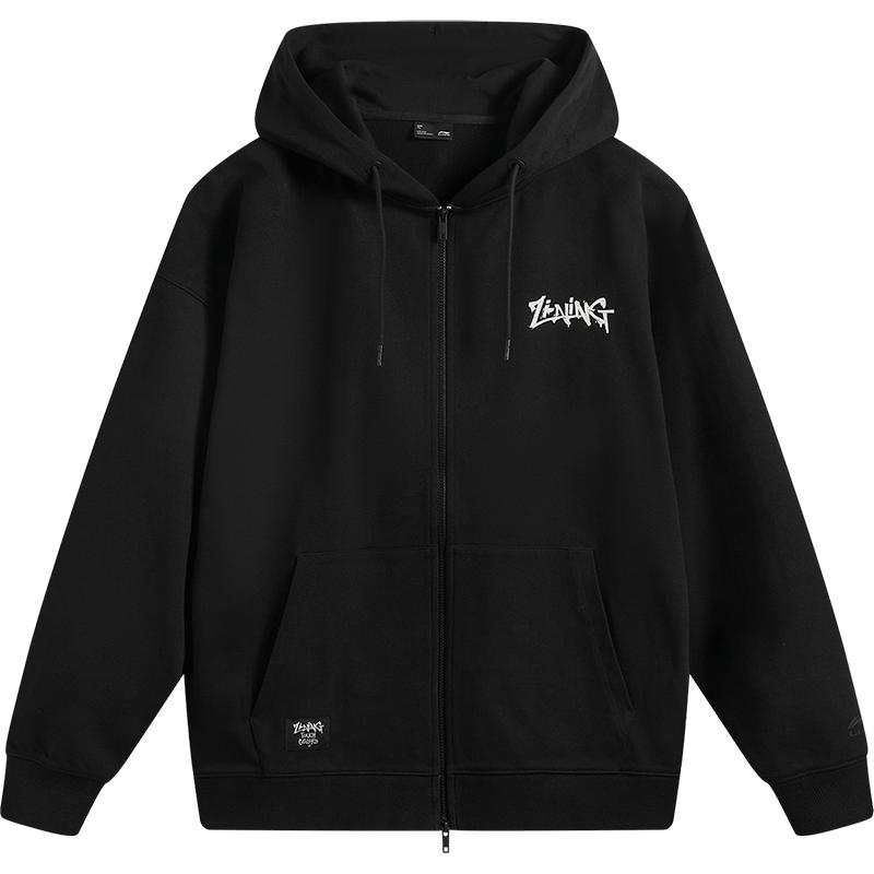 李宁美式情侣连帽拉链外套