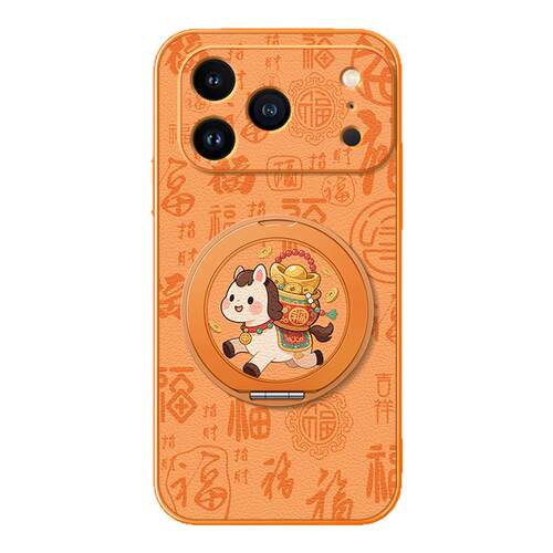 新年福适用苹果17promax手机壳iphone16Pro苹果15/14新款13磁吸支架xs2026马年11/12女款16plus卡通小羊皮air