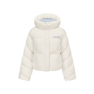 斯凯奇运动羽绒服冬季梭织短款连帽外套防泼水轻便保暖经典