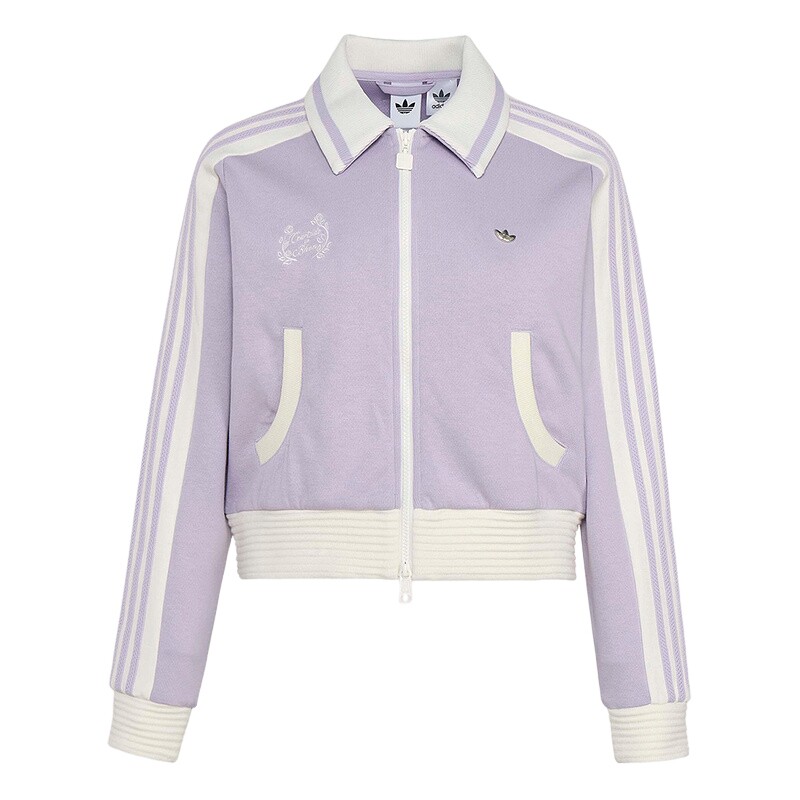 adidas阿迪达斯三叶草撞色薄外套TRACK TOP早春女针织外套 KY2151