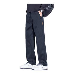 百搭垂感加绒加厚宽松直筒长裤 罗蒙休闲裤 新款 2025秋冬季 子男 男士