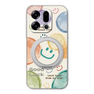 Findx5磁吸支架旋转findx3女款 findx6新款 卡通小羊皮防摔气泡笑脸 findx7 适用oppoFindx9pro手机壳findx8