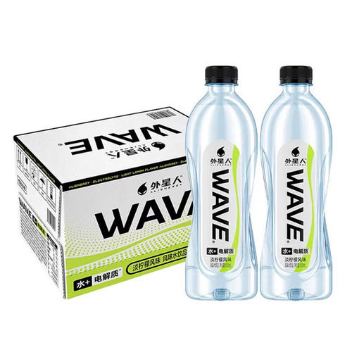 外星人WAVE风味水饮品无糖含电解质600ml*15瓶 淡柠檬风味水饮品