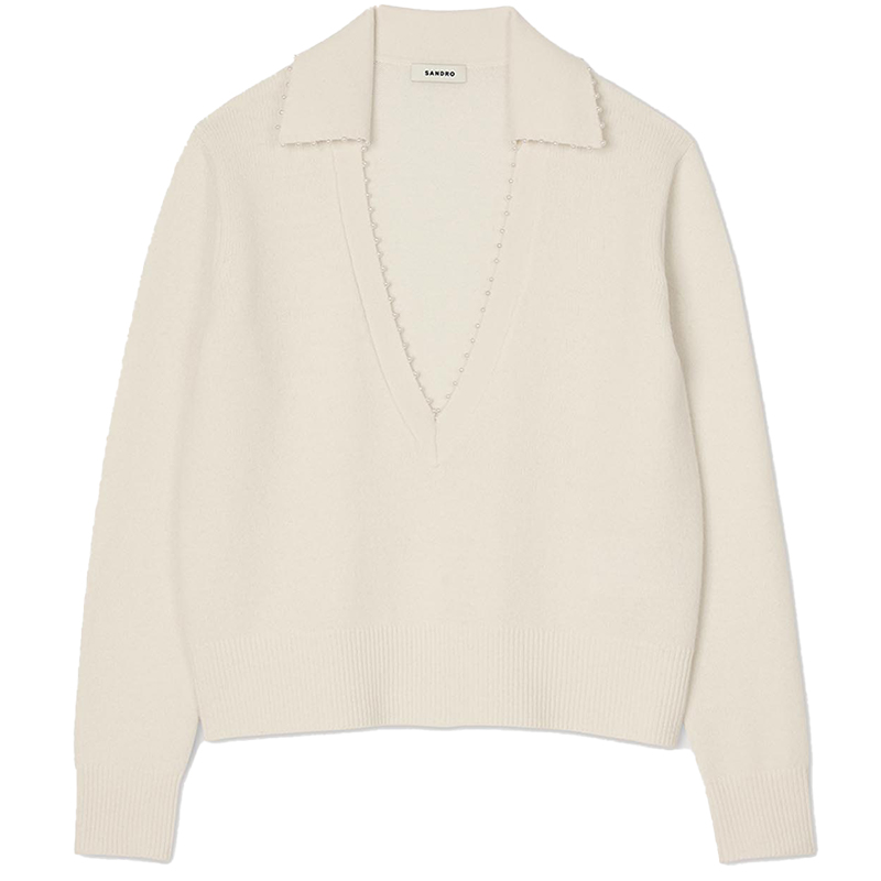 SANDRO开衩修身针织连衣裙