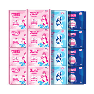 【新国标认证】七度空间优雅棉柔超薄干爽透气卫生巾日夜用姨妈巾