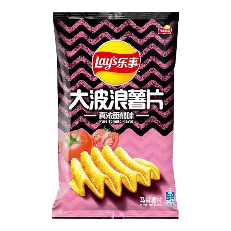 乐事大波浪薯片40g*5包多口味组合零食大礼包整箱批发