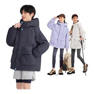 水孩儿儿童外套上衣秋冬装大童男童宝宝女童加绒工装风衣外套上衣