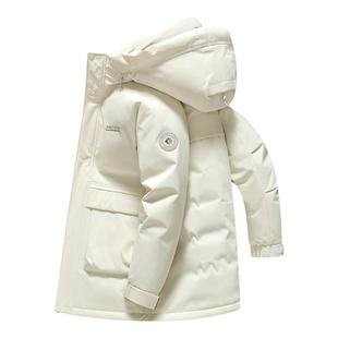 时尚 羽绒服男2025秋冬新品 鸭鸭中长款 连帽加厚外套S 紫钻系列