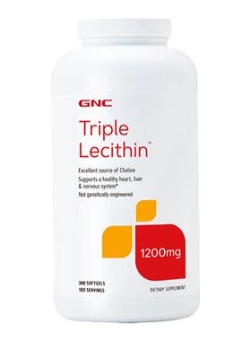 27年8月健安喜gnc大豆卵磷脂软胶囊1200mg360粒三重浓缩 鱼油搭档