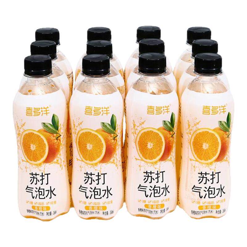 苏打气泡水0蔗糖0脂0卡0碳水360ml/瓶整箱白桃青柠香橙夏日饮品