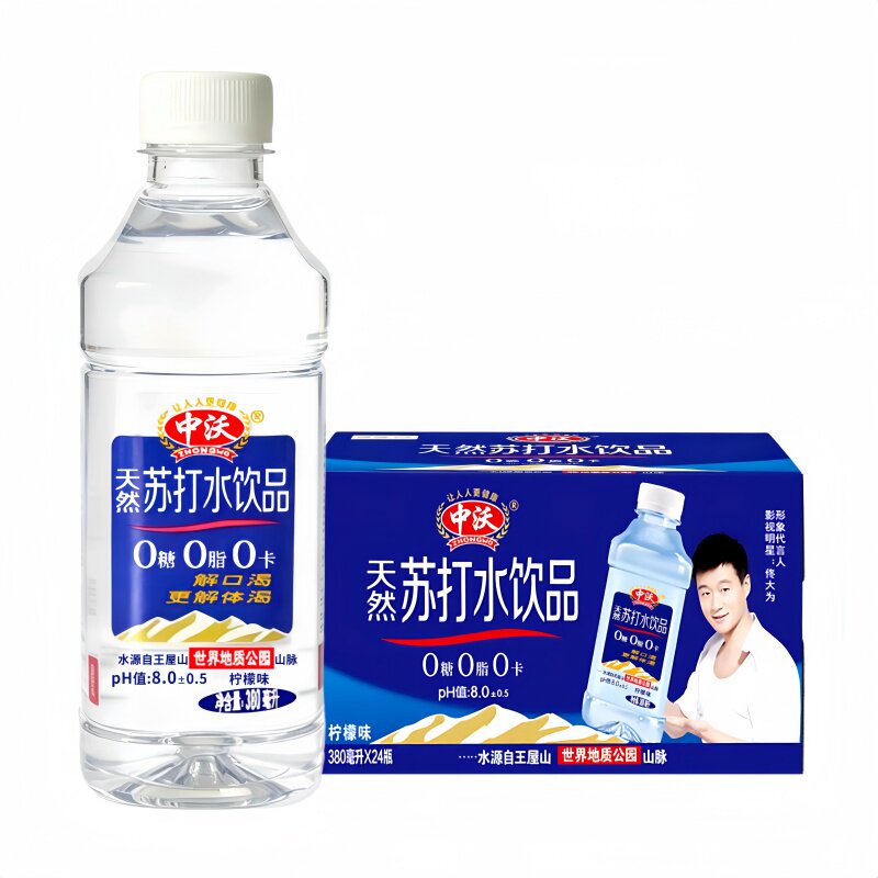 中沃苏打水柠檬味380ml*24瓶整箱