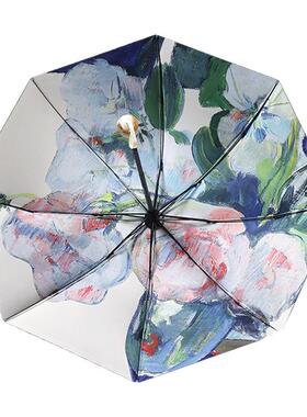 雨伞晴雨两用折叠加大加固抗风暴黑胶防紫外线户外遮阳花晴雨伞zn