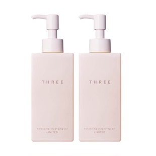 THREE限定樱花卸妆油185ml 2支养肤温和深层清洁不刺激干敏感肌bb