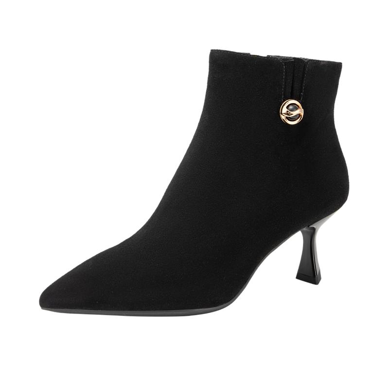 千百度细跟时装靴单靴