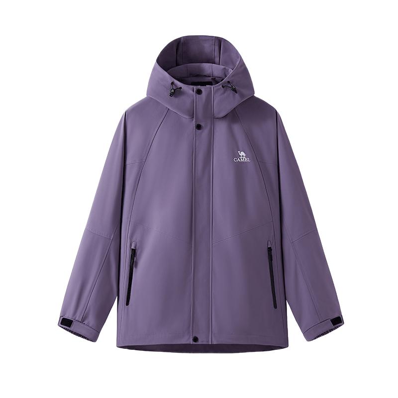 骆驼女装山海夹克2025春夏新款紫色外套女薄款户外工装百搭登山服
