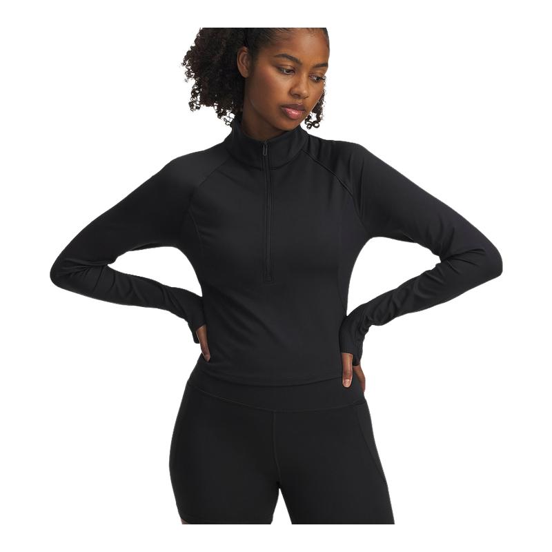 安德玛外套女士秋冬新款Meridian针织运动半拉链夹克6003993-006