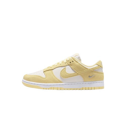 NIKE耐克女鞋白黄DUNK小银勾低帮复古板鞋翻毛皮运动鞋IO4244-104