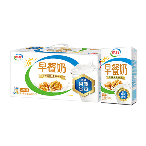 伊利核桃早餐奶250ml×24盒整箱