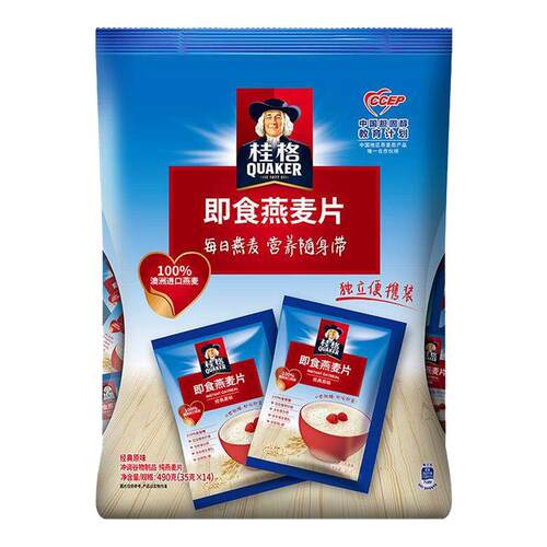 桂格即食燕麦片490g独立小包装