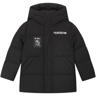 水孩儿亲子装羽绒服三防儿童冬装男童中长女童厚外套外出防寒服