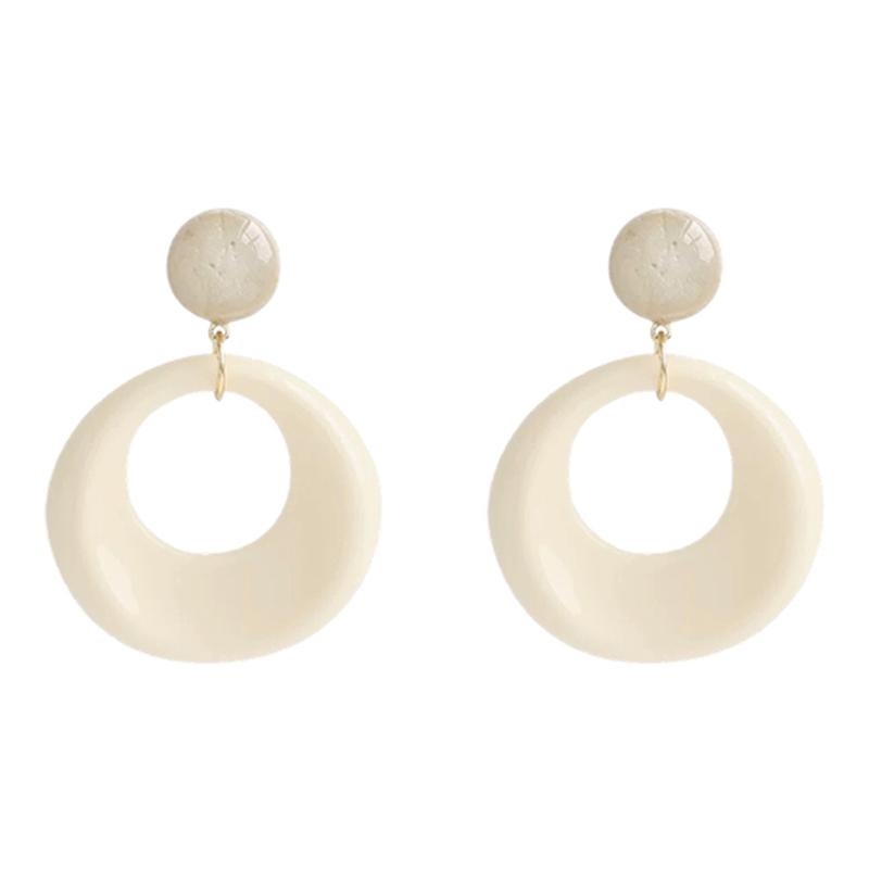白色圈圈耳环2025新款