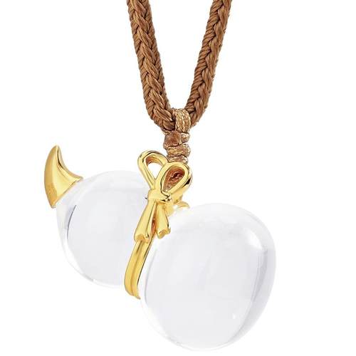 周大生白水晶葫芦吊坠