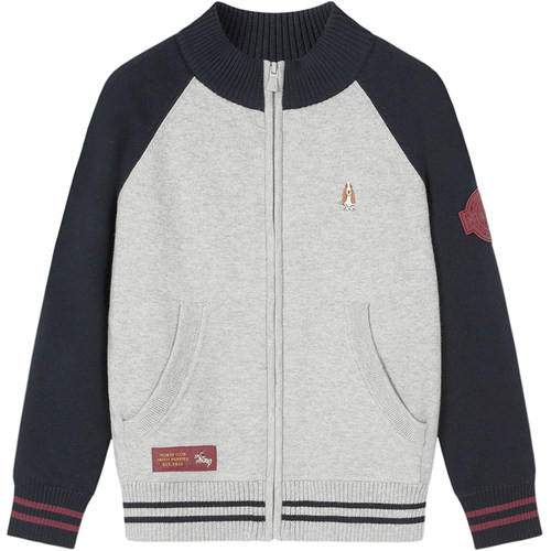 暇步士儿童针织开衫大童加绒线衣