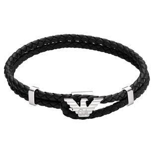 Armani阿玛尼经典 官方正品 LOGO系列黑色手链男 易烊千玺同款