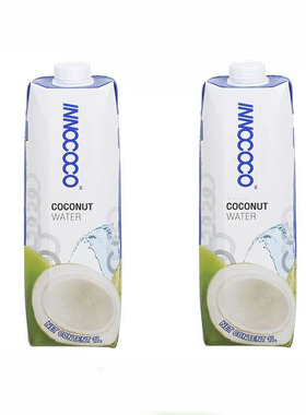 2瓶INNOCOCO一诺可可100%纯椰子水1L 纯椰青水饮料大瓶椰汁水饮品