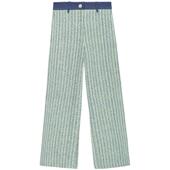 休闲长裤 Maje春夏女装 腰部拼接设计长款 高腰花呢阔腿裤 法式 时尚