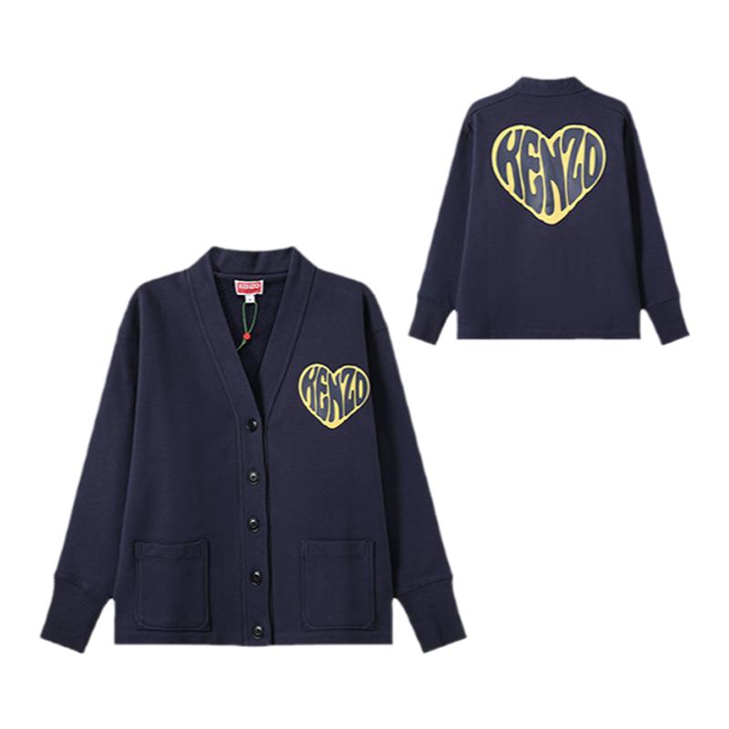 KENZO高田贤三 女士爱心胶印V领卫衣开衫外套 FD6 2SW086 4ME