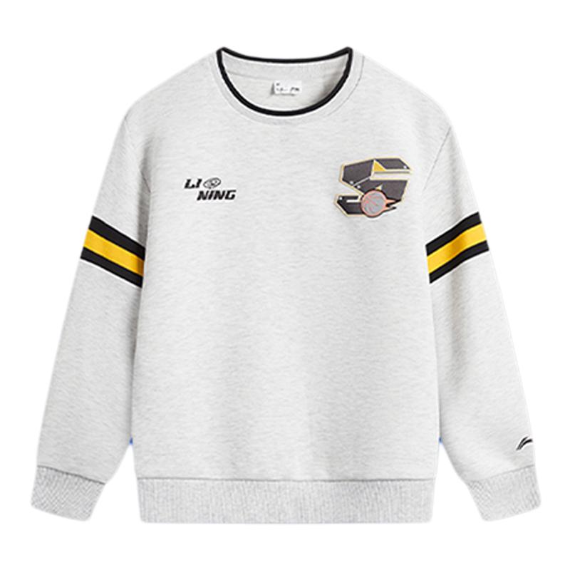 李宁男童卫衣柔软透气圆领宽松