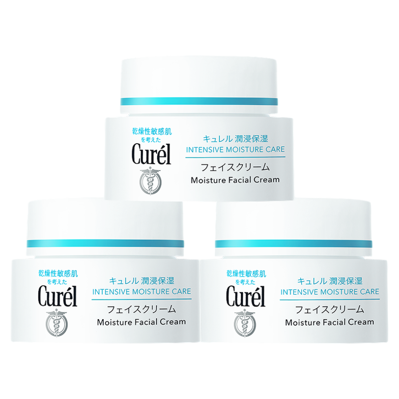 curel珂润润浸保湿滋润乳霜40g*3