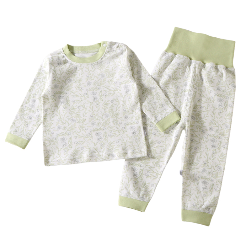 妙童岛婴儿纯棉护肚高腰秋衣套装